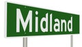 Highway sign for Midland Texas