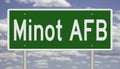 Highway sign for Minot AFB