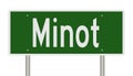 Highway sign for Minot