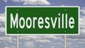 Highway sign for Mooresville North Carolina Royalty Free Stock Photo