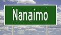 Highway sign for Nanaimo British Columbia