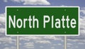 Highway sign for North Platte Nebraska