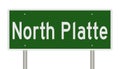 Highway sign for North Platte Nebraska