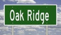 Highway sign for Oak Ridge Tennessee