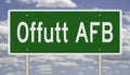 Highway sign for Offutt AFB Nebraska