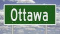 Highway sign for Ottawa Ontario