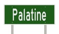 Highway sign for Palatine Illinois