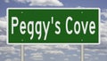 Highway sign for Peggy`s Cove Nova Scotia