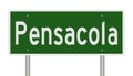 Highway sign for Pensacola Florida