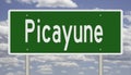 Highway sign for Picayune Mississippi Royalty Free Stock Photo