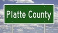 Highway sign for Platte County Nebraska