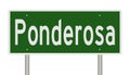 Highway sign for Ponderosa