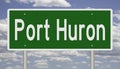 Highway sign for Port Huron Michigan