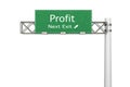 Highway Sign - Profit Royalty Free Stock Photo