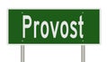 Highway sign for Provost Alberta Canada