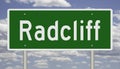 Highway sign for Radcliff Royalty Free Stock Photo