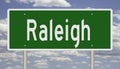 Highway sign for Raleigh North Carolina