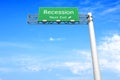 Highway Sign - Recession Royalty Free Stock Photo