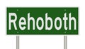 Highway sign for Rehoboth Delaware