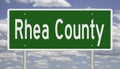 Highway sign for Rhea County Tennessee