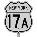 Highway sign for Route 17A in New York Royalty Free Stock Photo