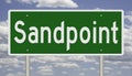 Highway sign for Sandpoint Idaho