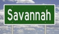 Highway sign for Savannah Georgia