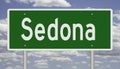 Highway sign for Sedona Arizona