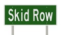 Highway sign for Skid Row Royalty Free Stock Photo