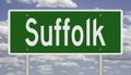 Highway sign for Suffolk