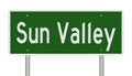 Highway sign for Sun Valley