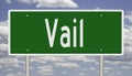 Highway sign for Vail Colorado