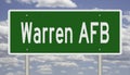 Highway sign for Warren AFB Wyoming