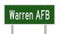 Highway sign for Warren AFB Wyoming