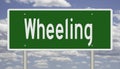 Highway sign for Wheeling West Virginia