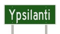 Highway sign for Ypsilanti Michigan Royalty Free Stock Photo