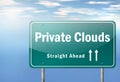 Highway Signpost Private Clouds Royalty Free Stock Photo