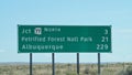 Highway signs in the state of New Mexico Royalty Free Stock Photo