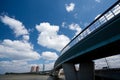 Highway with skyscrapers