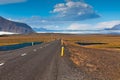 Highway through South Icelandic landscape Royalty Free Stock Photo