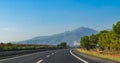 Highway speed through coastal Foothills and mountains of Spain. Royalty Free Stock Photo