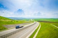 Highway with speeding truck Royalty Free Stock Photo