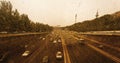 Highway during a storm