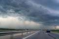 Highway and storm sky Royalty Free Stock Photo
