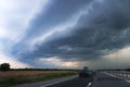 Highway and storm sky Royalty Free Stock Photo