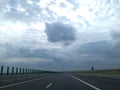 Highway and storm sky Royalty Free Stock Photo