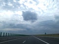 Highway and storm sky