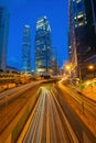 Highway street or road in Hong Kong Downtown. Financial district and business center in urban city. Skyscraper and high-rise Royalty Free Stock Photo