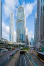 Highway street or road in Hong Kong Downtown. Financial district and business centers in urban city. skyscraper and high-rise Royalty Free Stock Photo