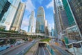 Highway street or road in Hong Kong Downtown. Financial district and business centers in urban city. skyscraper and high-rise Royalty Free Stock Photo